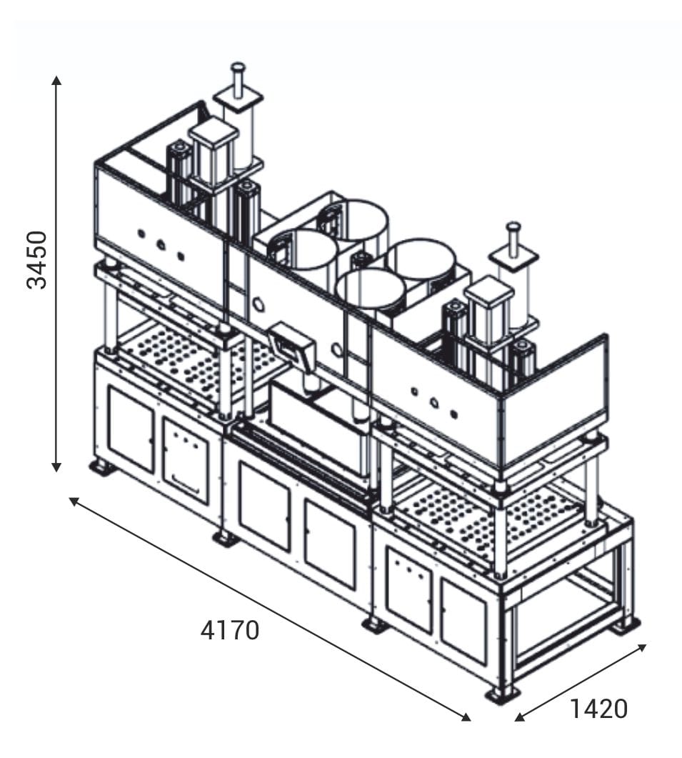 Semi-Automatic Forming Machine Footprint Dimensions